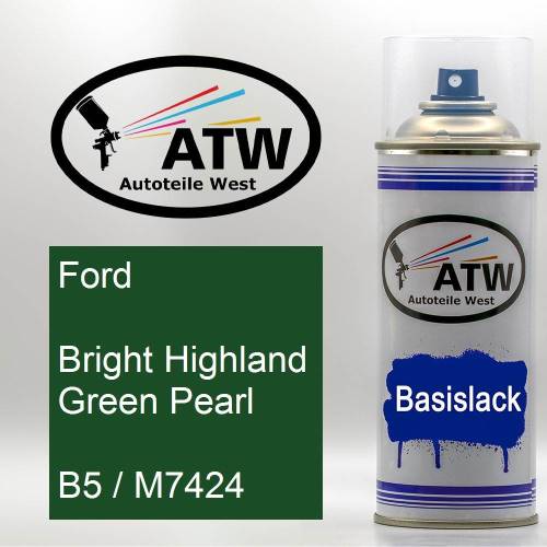 Ford, Bright Highland Green Pearl, B5 / M7424: 400ml Sprühdose, von ATW Autoteile West.